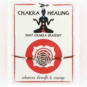 NEW ZAD Silver and Red Root Chakra Bracelet